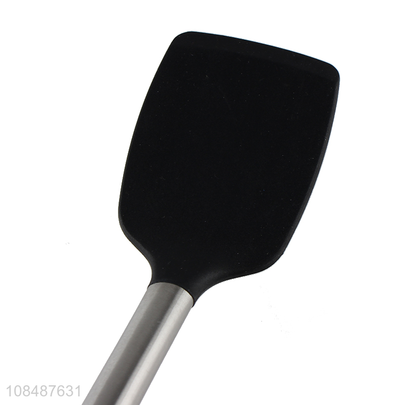 Wholesale heat resistant silicone cooking spatula with stainless steel handle