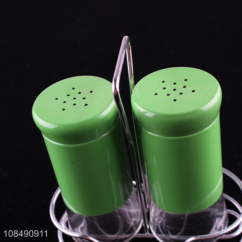 Good quality glass salt and pepper shakers set glass seasoning bottles