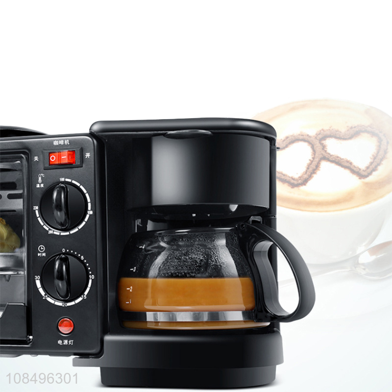 Wholesale 3-in-1 breakfast machine mini drip coffee machine toaster oven frying pan