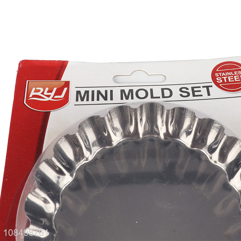 Hot sale 3pcs stainless steel cake mould egg tart mold