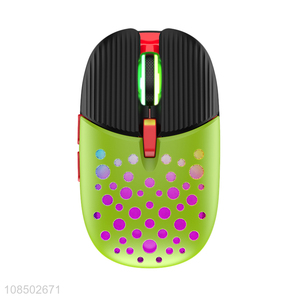 High quality cute 6 buttons RGB light effect wirless rechargeale beetle mouse