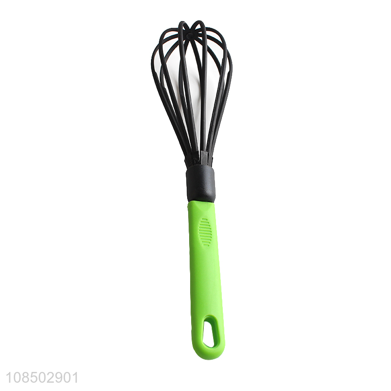 Factory price color plastic handle egg whisk kitchen eggbeater