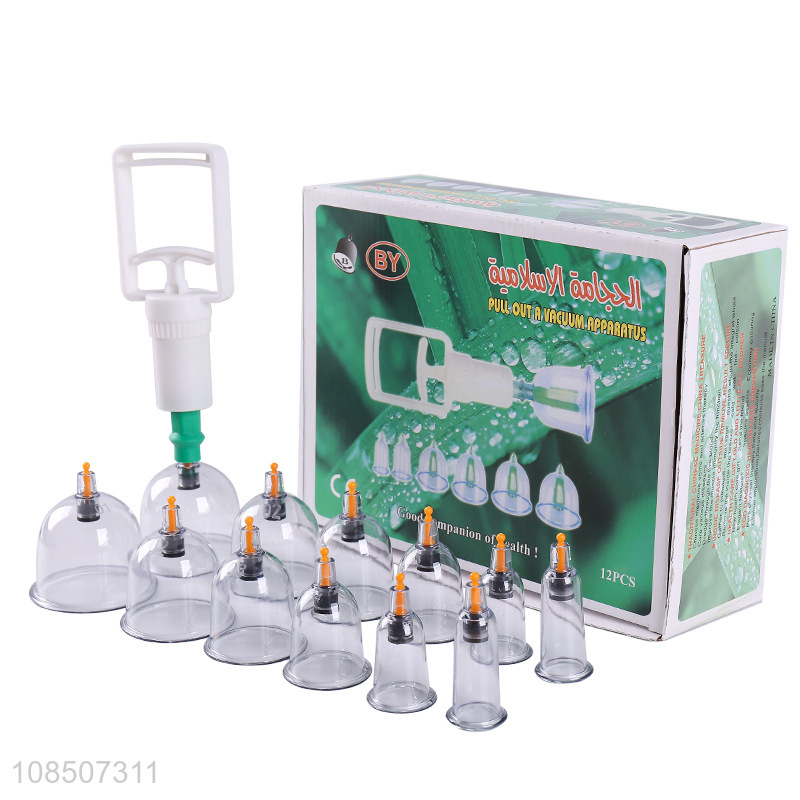 Factory price 12 cups cupping vacuum therapy machine with cupping pump