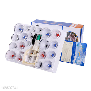 Good quality 24-cup Chinese cupping therapy set for back pain releif