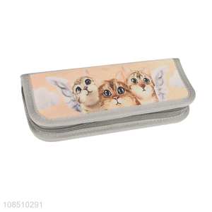 Good quality cute animal printed cloth pencil bag pen pouch