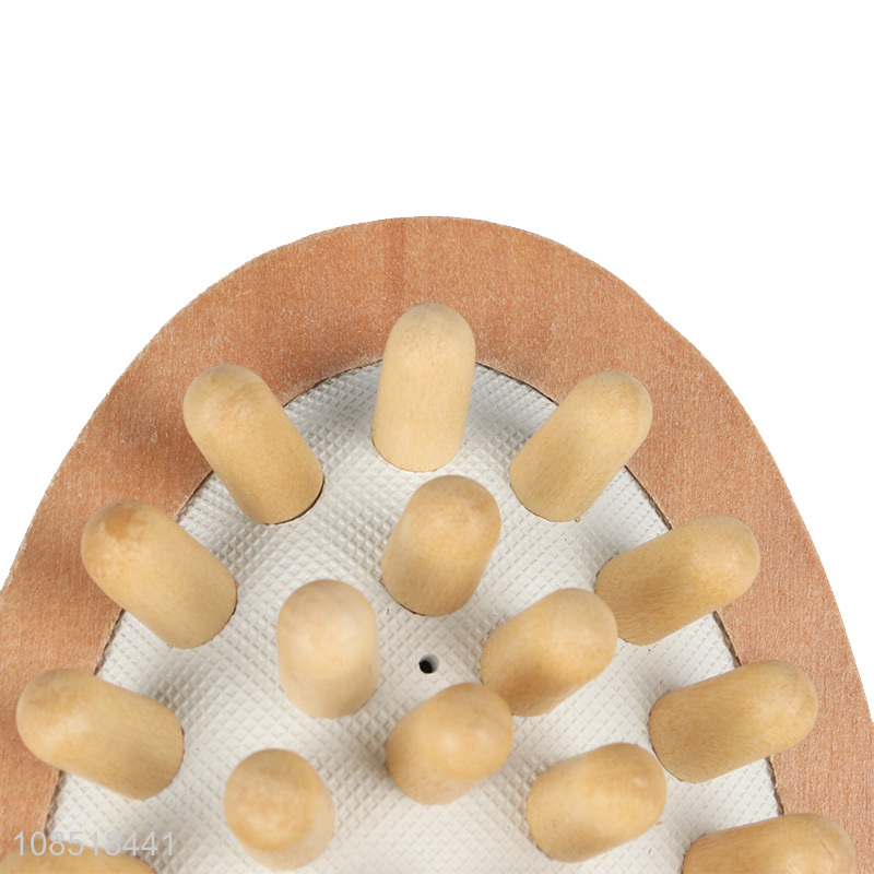 Hot sale handheld wooden body massager air cushion head massager