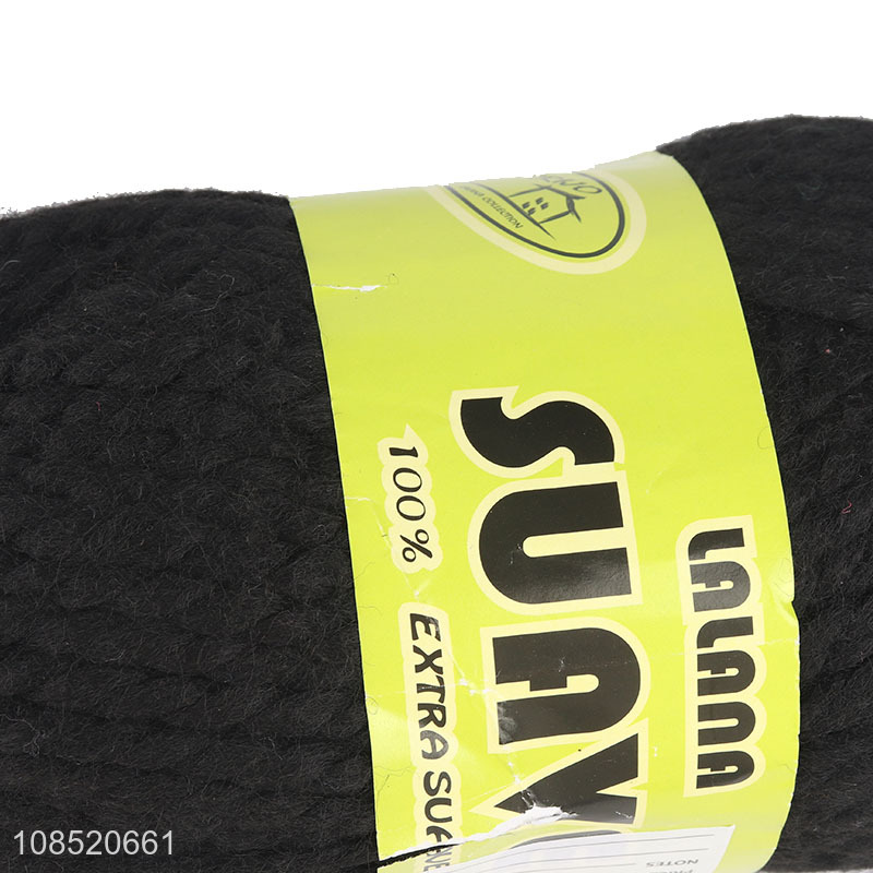 Factory price black polyester yarn handmade knitting yarn