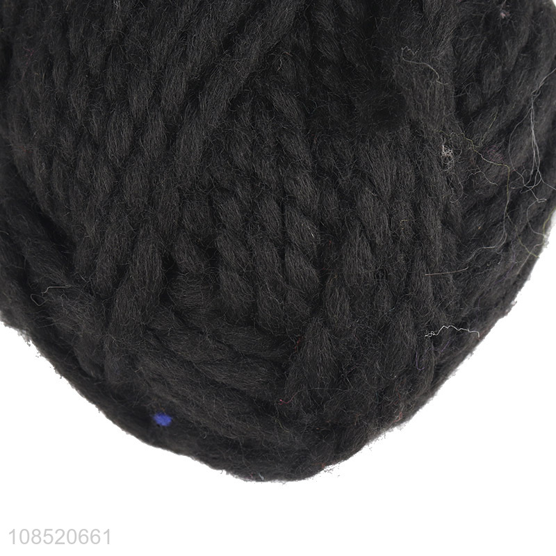 Factory price black polyester yarn handmade knitting yarn