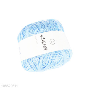 Factory price blue polyester yarn handmade knitting yarn