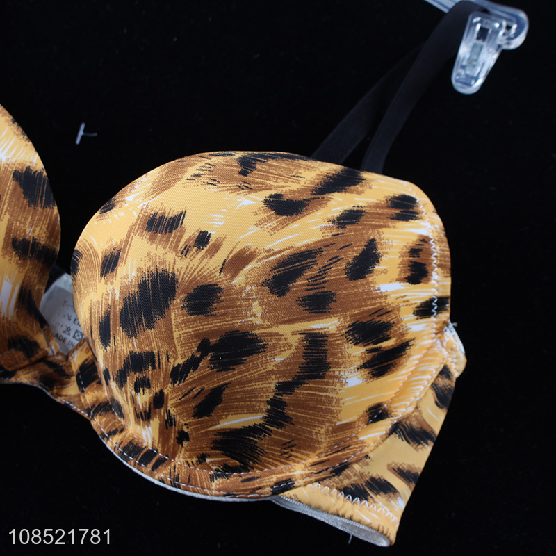 Wholesale leopard print bras adjustable wired bra for women