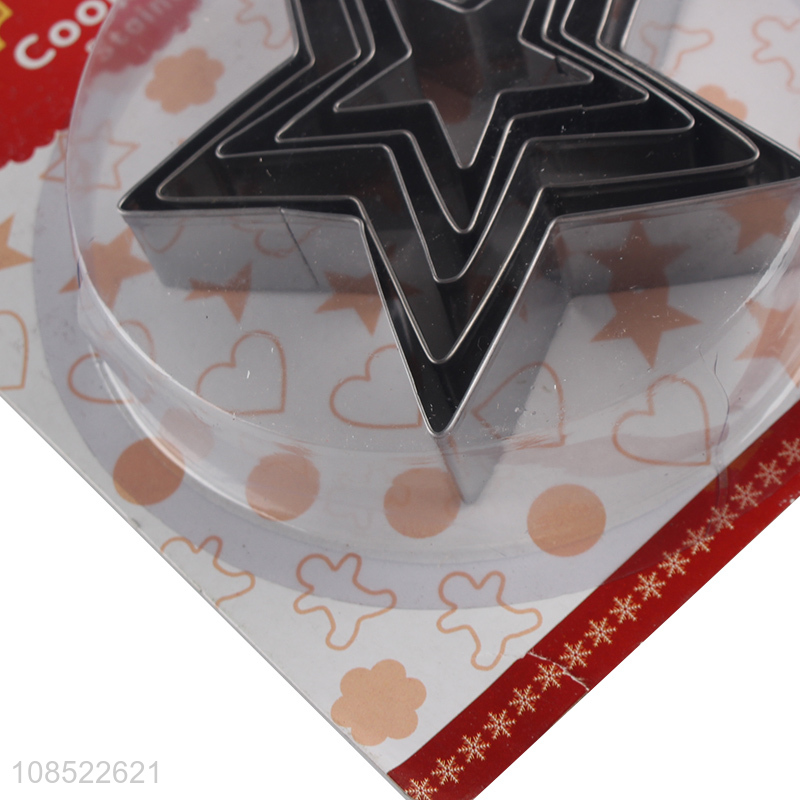 Good quality 5pcs/set stainless steel star shape cookies cutters