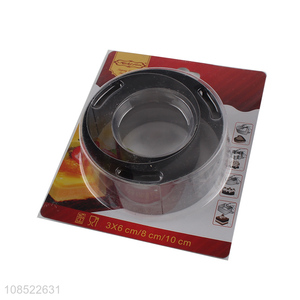 Factory supply 3pcs/set stainless steel mousse ring cutter for baking