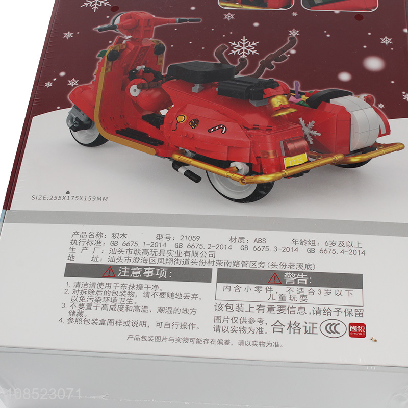 Wholesale Christamas motorcycle building blocks set Xmas home decoration