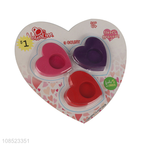 China wholesale heart shape 3pieces crayon for painting