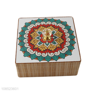 Popular design high-end density board storage box with ethnic lid