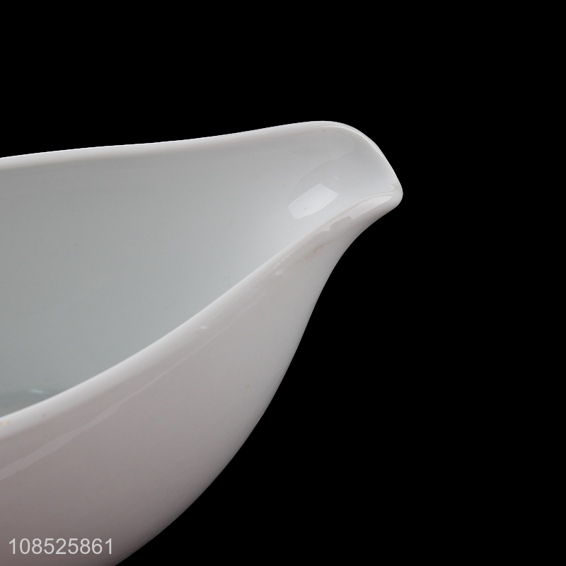 Wholesale from china white ceramic tableware salad bowl with handle