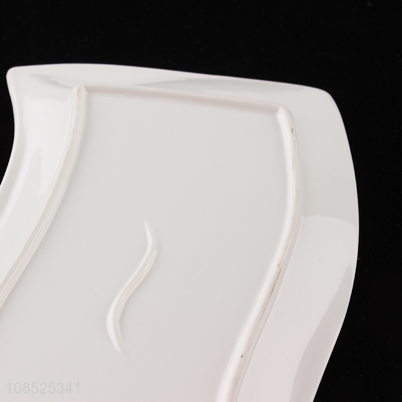 New style white ceramic decorative plate dishes for dinnerware