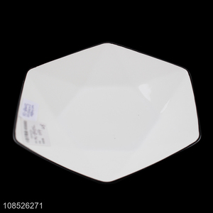 Factory supply hexagonal ceramic plates dishes for lunch dinner