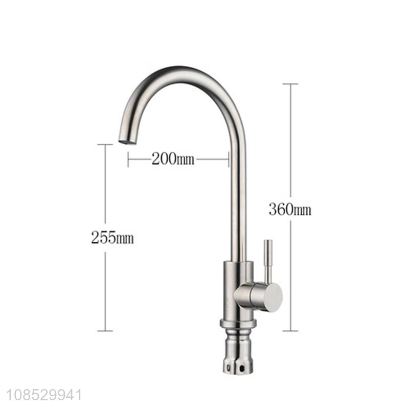 Wholesale 304 stainless steel kitchen sink mixer single handle kitchen faucet