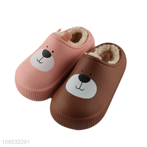 Hot selling cute waterproof thick sole winter warm slippers for kids