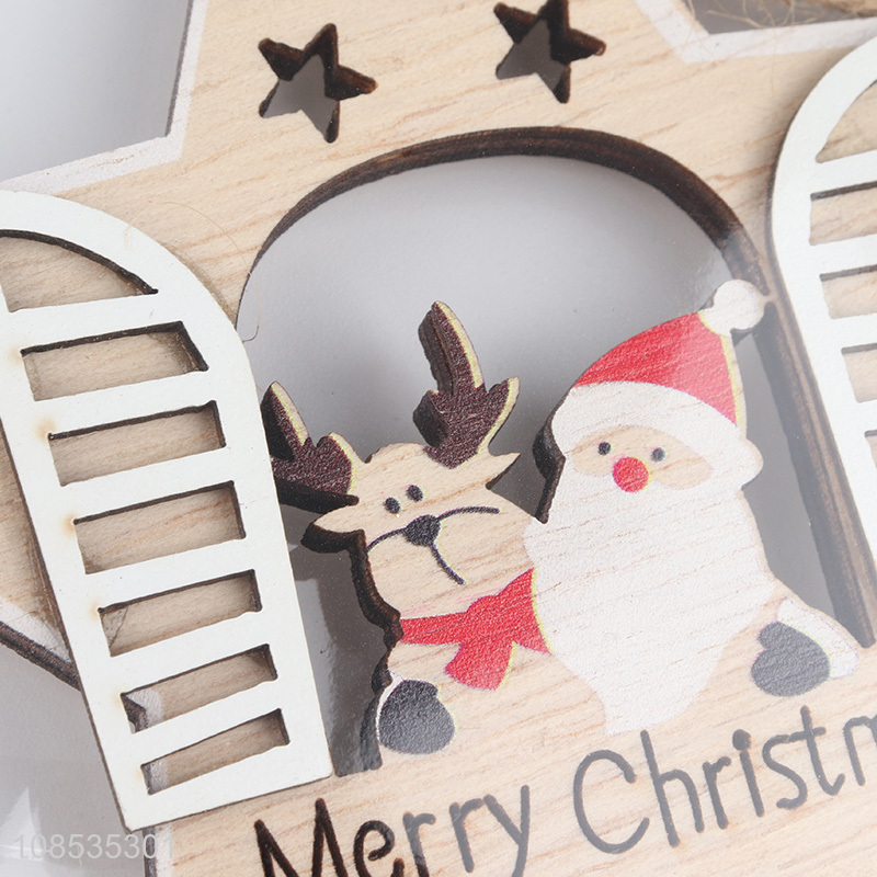 Good quality laser cut wooden Christmas tree hanging ornaments