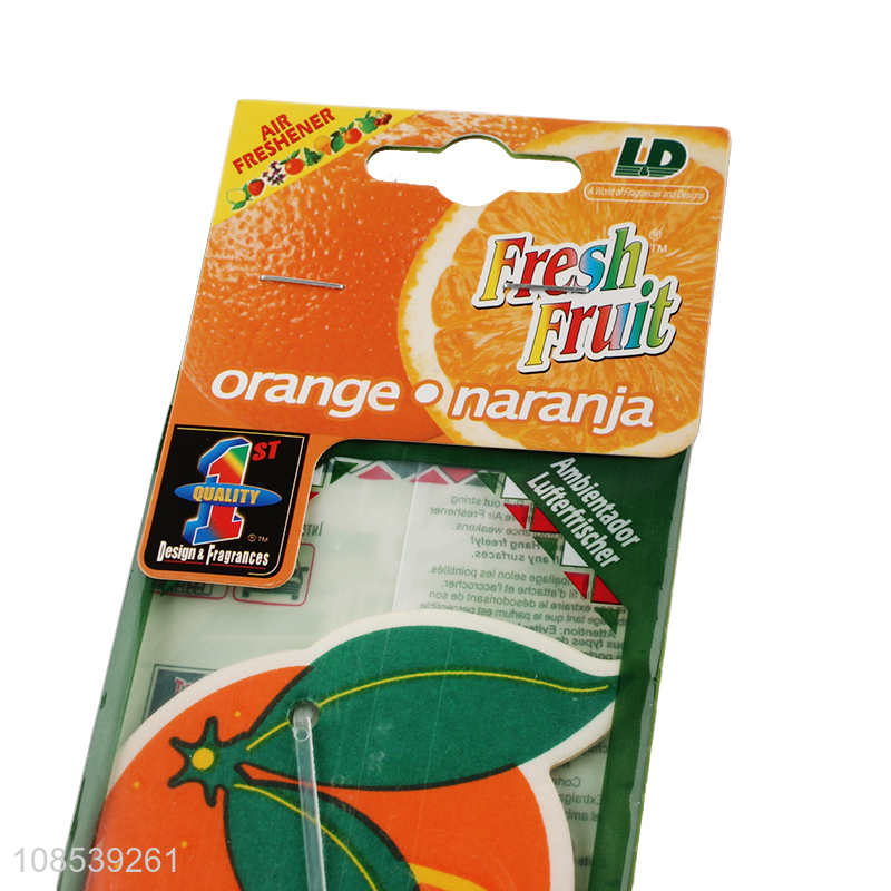 Hot selling hanging paper orange scented car air freshener