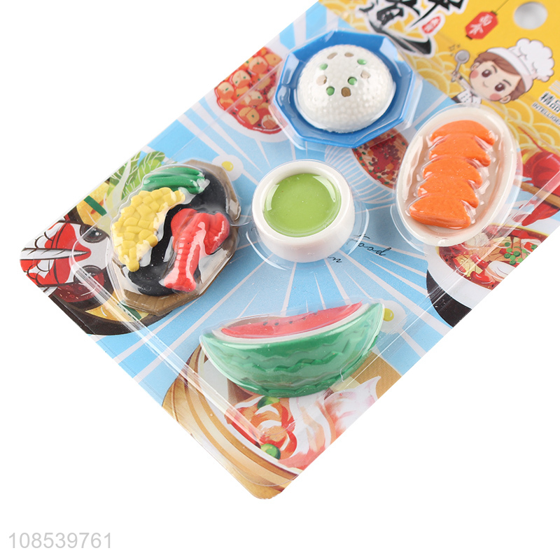 Good sale cartoon food series eraser set for stationery