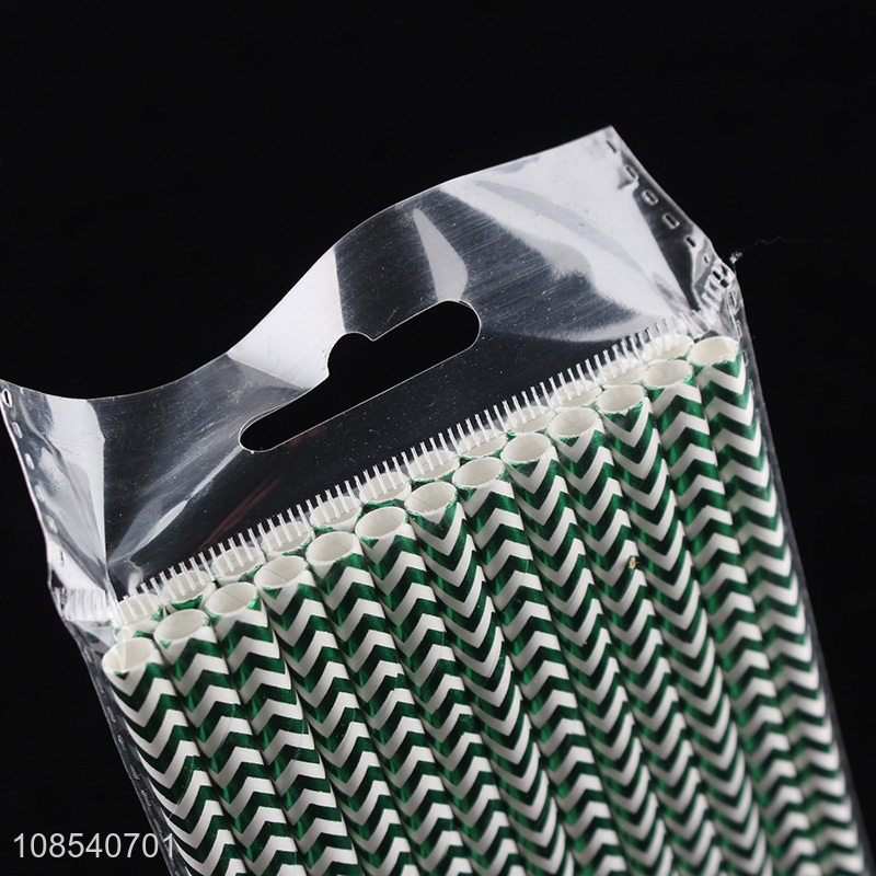 Factory price disposable paper straws waved printed drinking straws