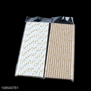 Online wholesale hot stamping star pattern disposable paper straws