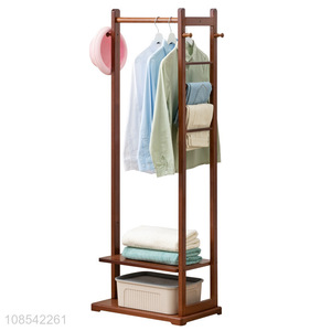 Factory supply multi-function bamboo garment coat rack hat hanger rack