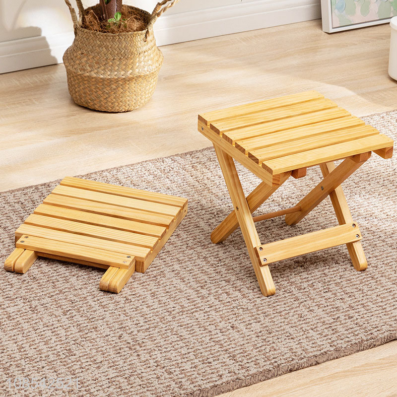 Hot selling portable foldable space saving thick solid wood stool