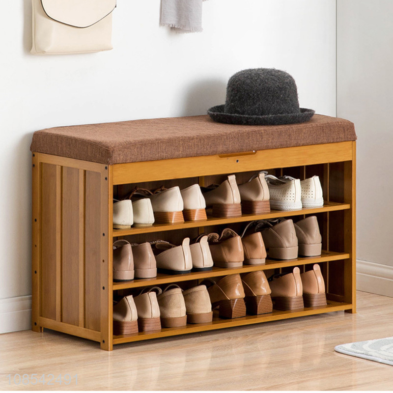 Good quality bamboo shoe storage cabinet shoe rack shoe stool