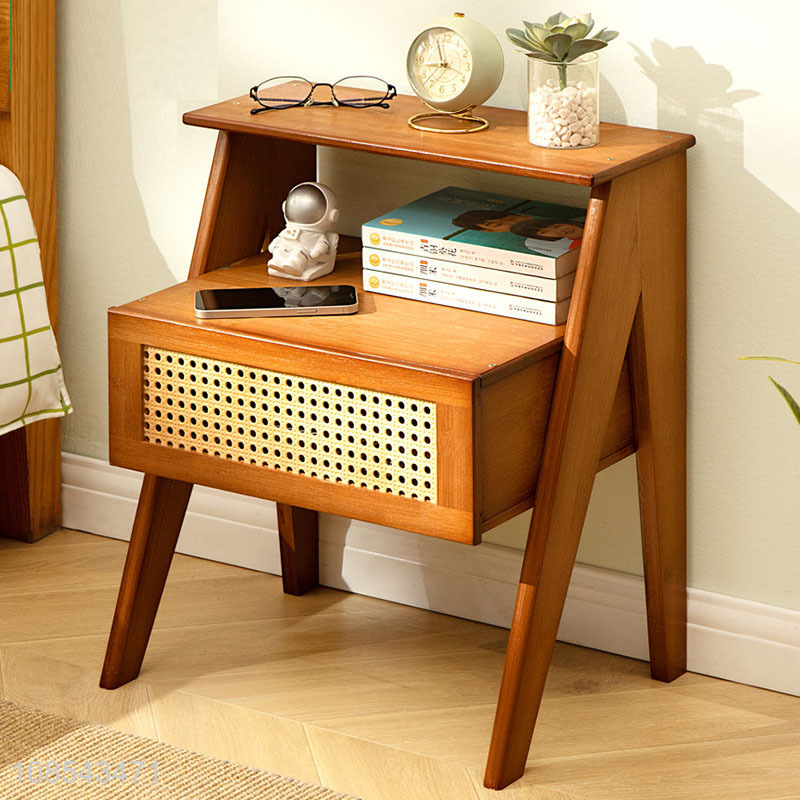 Wholesale modern bamboo nightstands floor standing bamboo bedside table