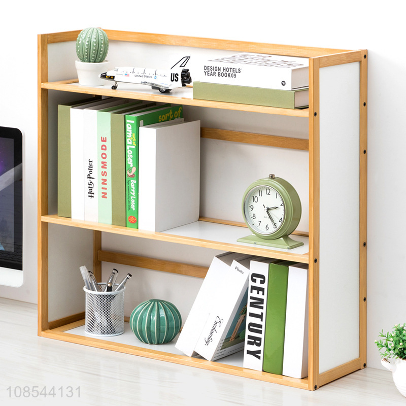 China factory bamboo desk storage shelf bookcase for sale