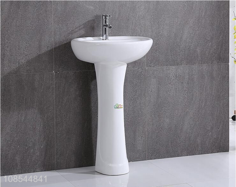 High quality modern pedestal lavatory ceramic bathroom sink for hotel