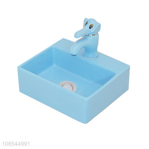 High quality colorful short ceramic vessel sink for kids boys girls