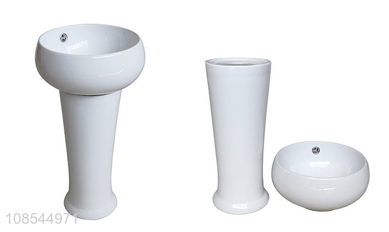 Wholesale colorful kids school porcelain pedestal sink ceramic lavatory