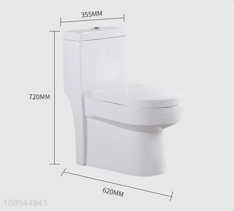 Factory supply ceramic one-piece toilet bowl swirl flushing toilet