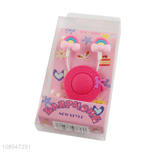 Factory supply cute in-ear wired earbud headphone with case