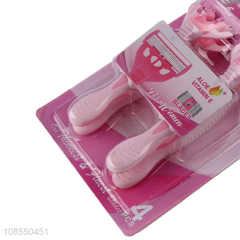 Latest design women 6blades disposable razor for sale