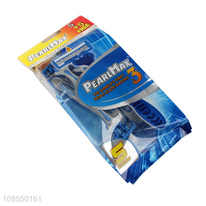 Best sale stainless steel triple blades razor with lubricating strip