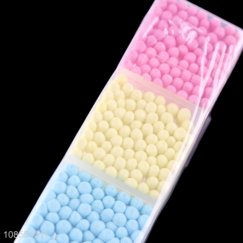 Good quality 320pcs plastic cotton swabs colored cotton buds