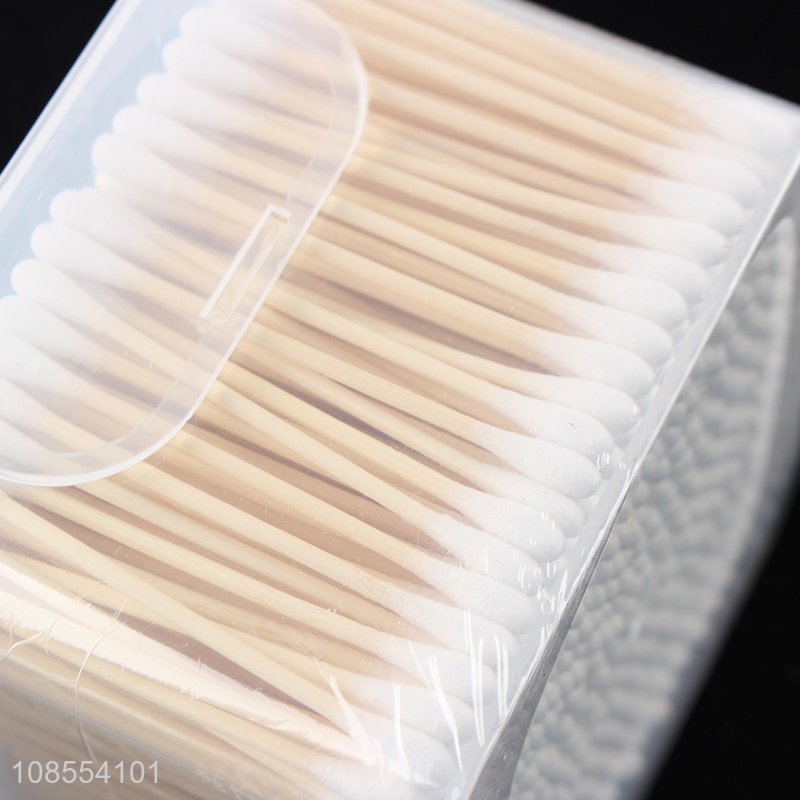 Hot sale 500pcs biodegradable organic bamboo stick cotton buds