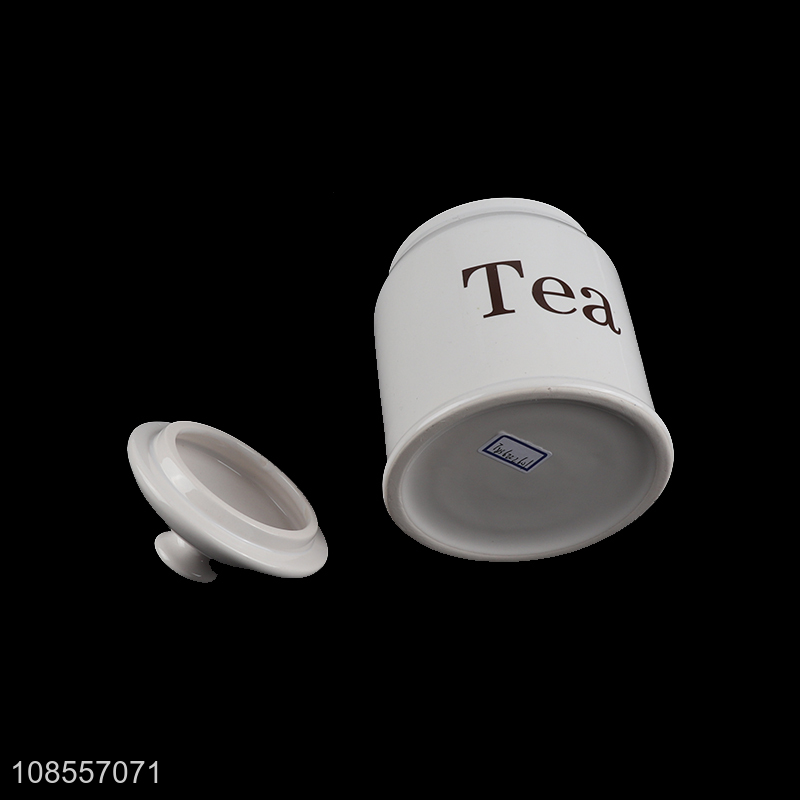 Wholesale tea-leave ceramic storage jar with lid