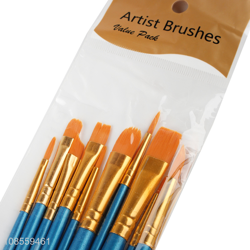 Factory price 10pcs/set acrylic paintbrush set for kids