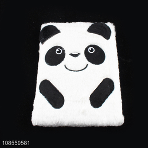 High quality A5 plush diary cute pdanda pattern plush notebook