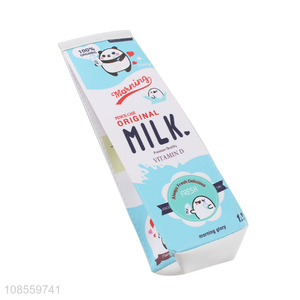 Wholesale creative milk <em>box</em> shaped <em>pencil</em> bag pu leather <em>pencil</em> pouch