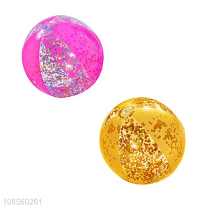 Good selling beach glitter inflatable beach ball toys wholesale