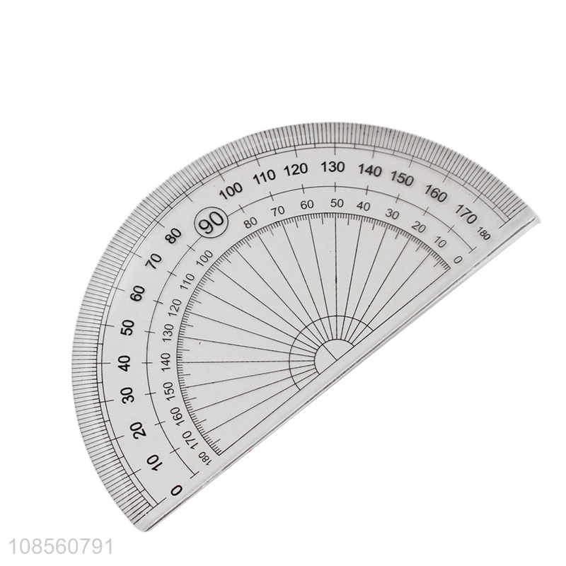 Low price 4pcs clear plastic ruler math set with protractor