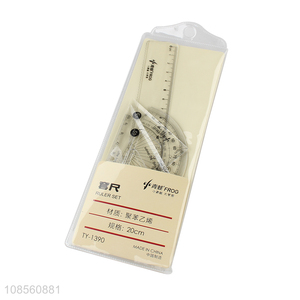 New product 4pcs/set plastic gemetric protractor ruler set